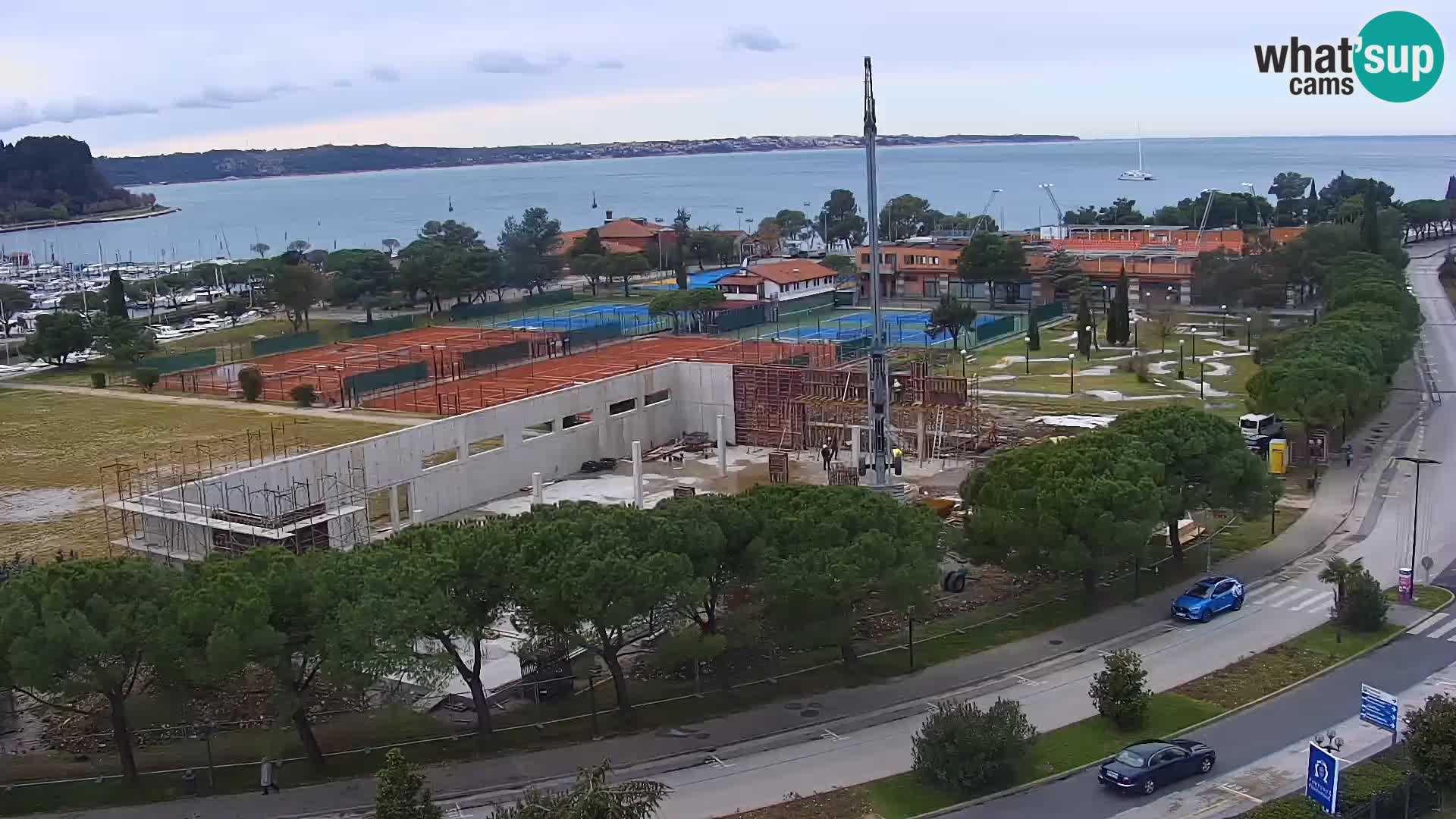 Portorož Live Webcam – view of the marina and tennis courts