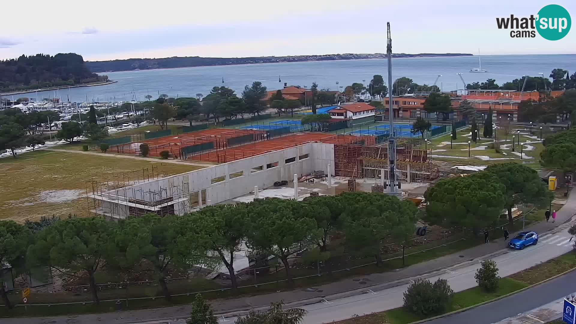 Portorož Live Webcam – view of the marina and tennis courts