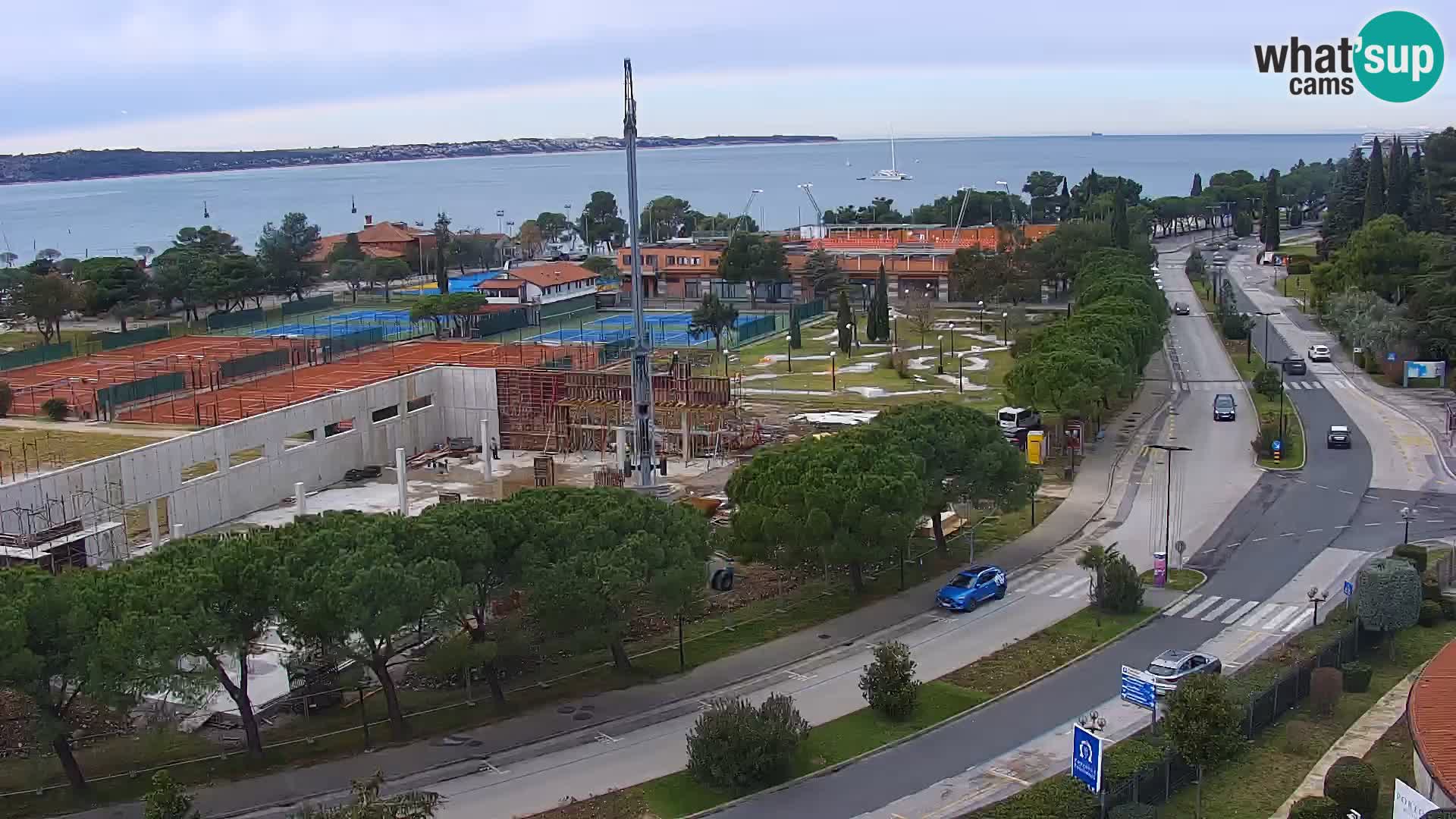 Portorož Webcam – Blick auf den Yachthafen und die Tennisplätze