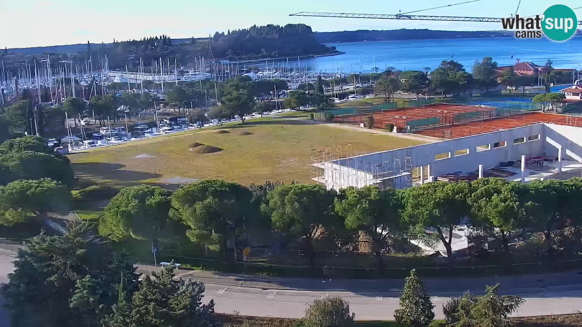 Portorož Live Webcam – view of the marina and tennis courts