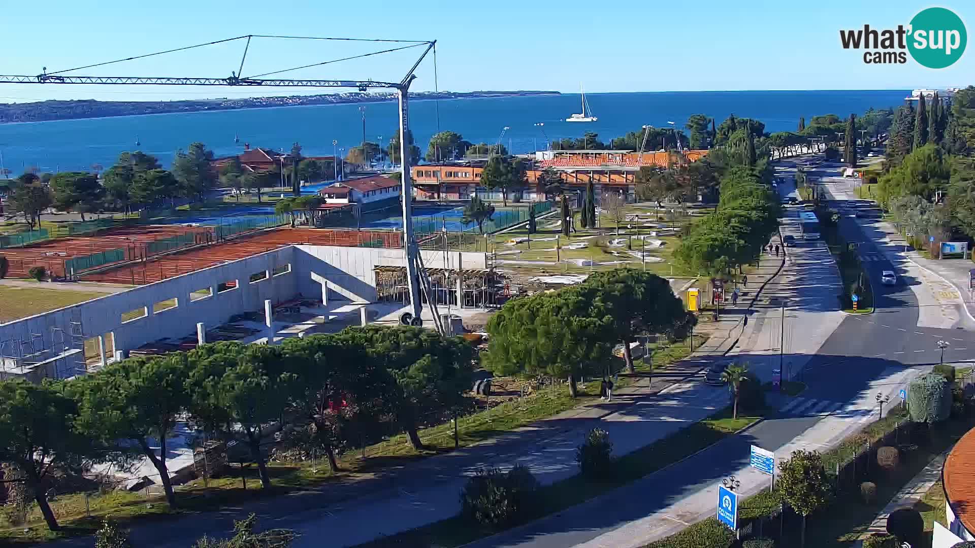 Portorož Live Webcam – view of the marina and tennis courts