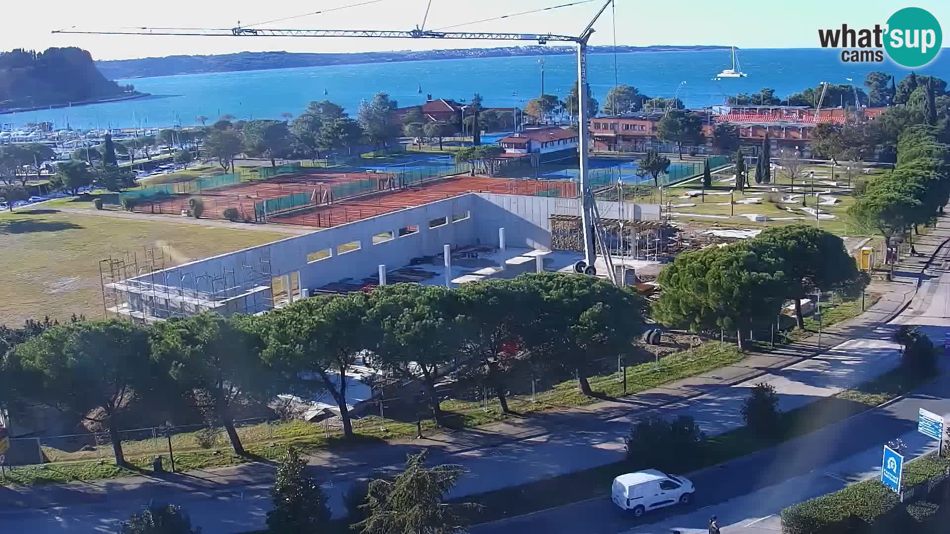 Portorož Webcam – Blick auf den Yachthafen und die Tennisplätze