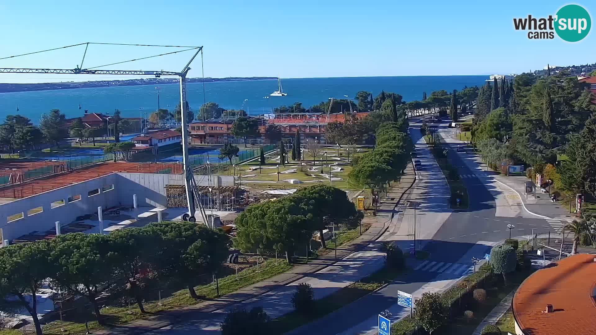 Portorož Live Webcam – view of the marina and tennis courts