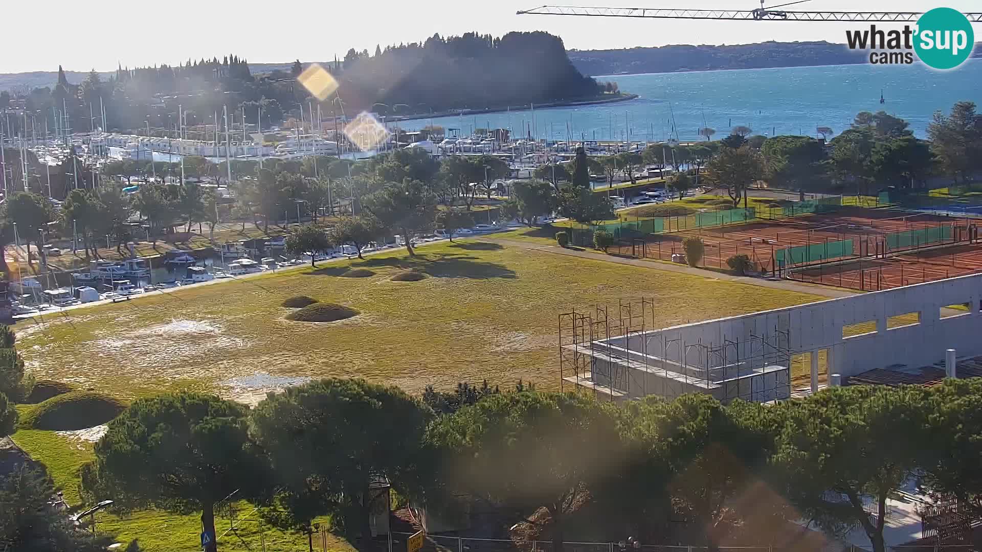 Portorož Live Webcam – view of the marina and tennis courts