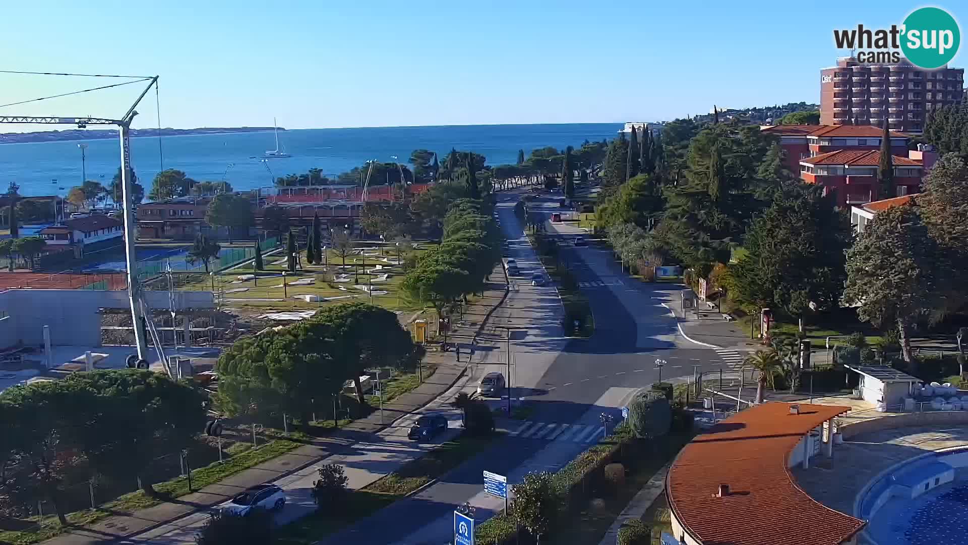 Portorož Live Webcam – view of the marina and tennis courts