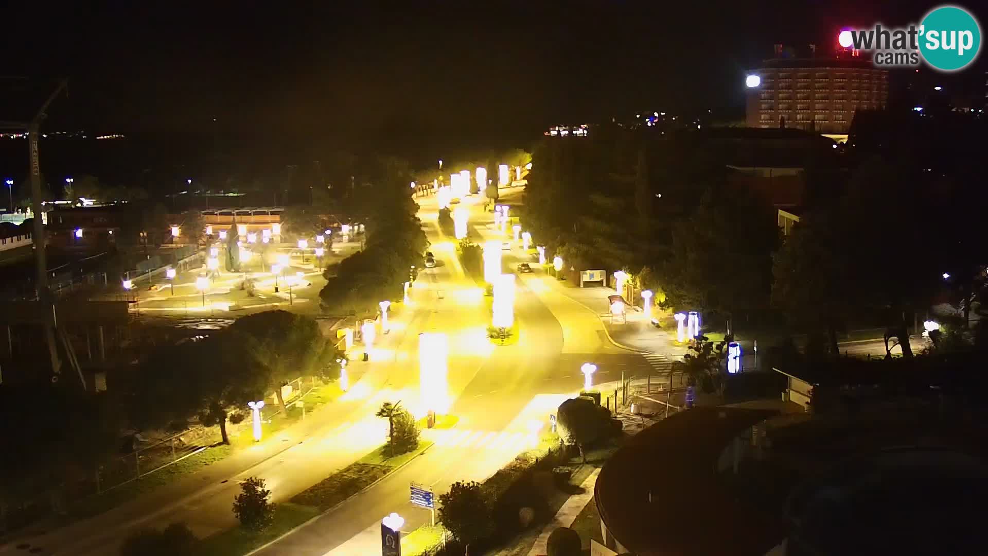 Portorož Live Webcam – vue sur la marina et les courts de tennis