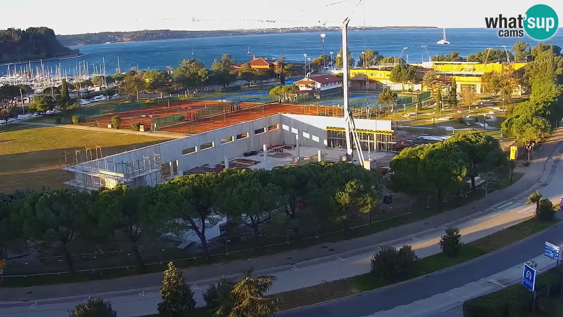 Portorož Live Webcam – view of the marina and tennis courts