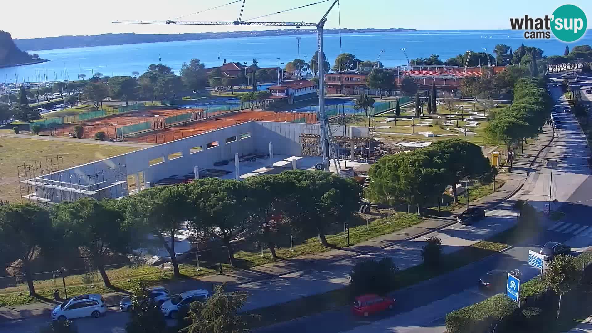 Portorož Live Webcam – view of the marina and tennis courts