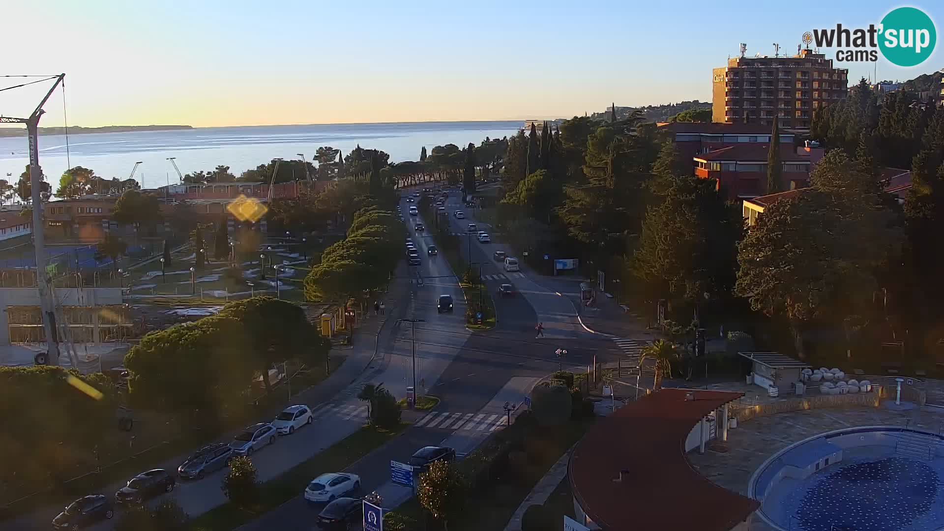 Portorož Live Webcam – view of the marina and tennis courts