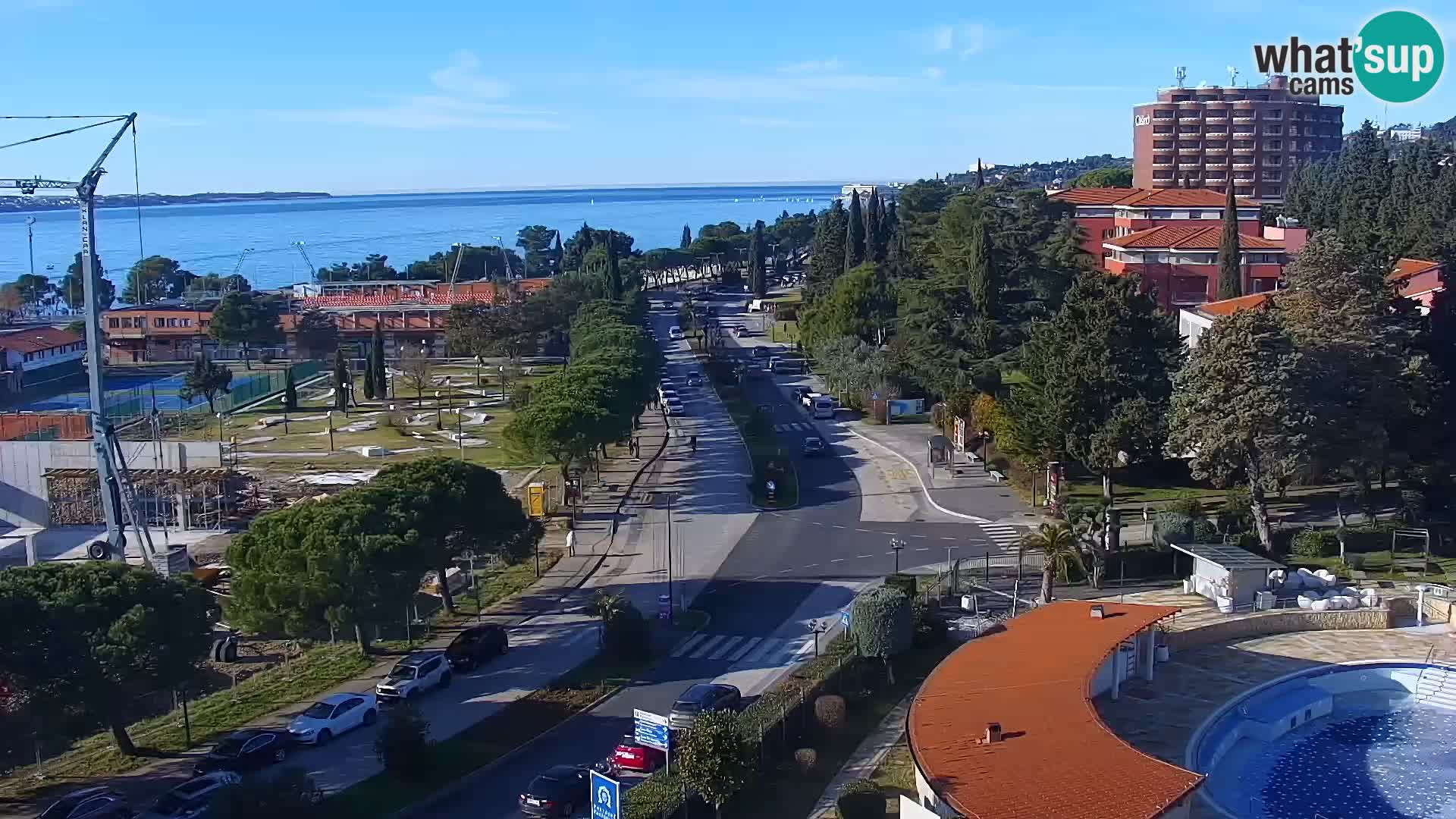 Portorož Live Webcam – view of the marina and tennis courts