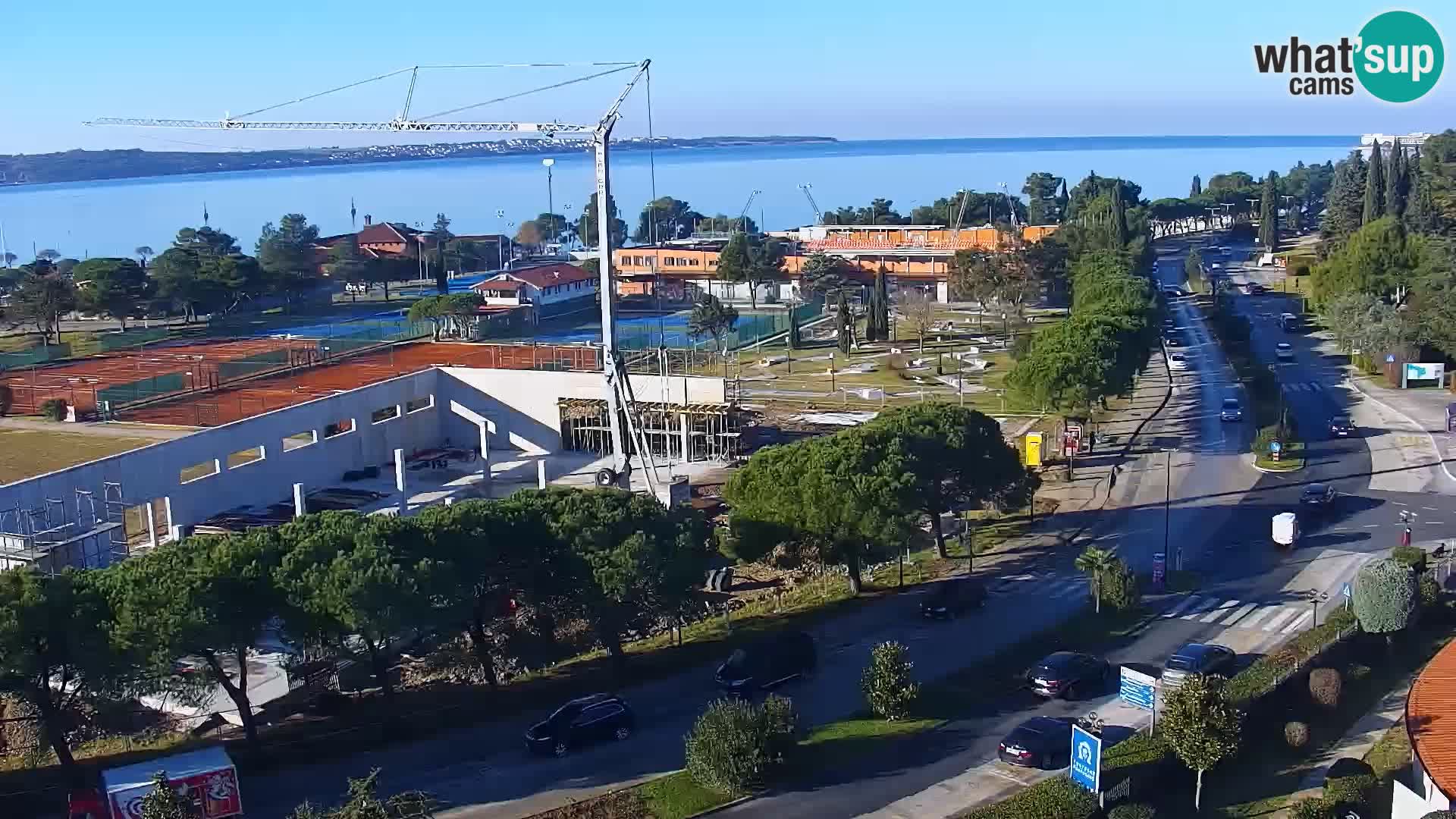 Portorož Webcam – Blick auf den Yachthafen und die Tennisplätze