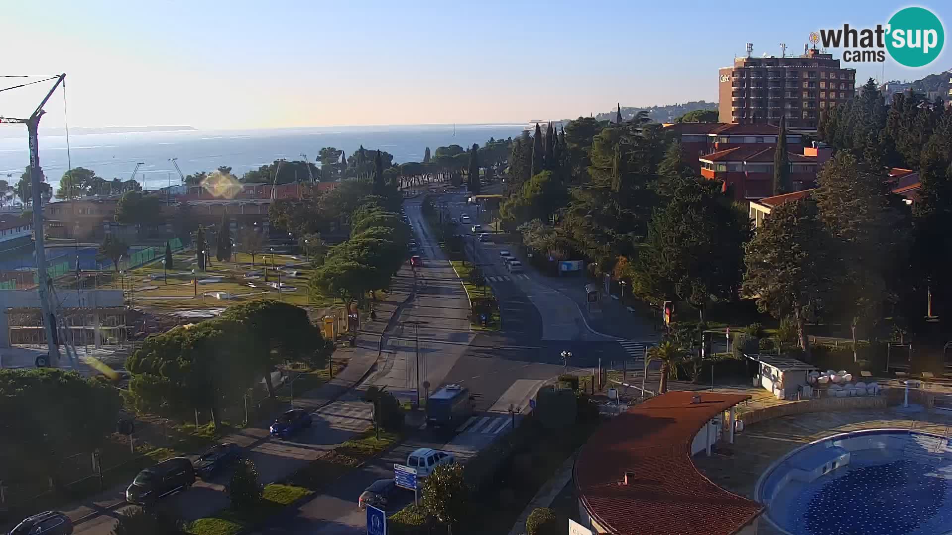 Portorož Live Webcam – view of the marina and tennis courts