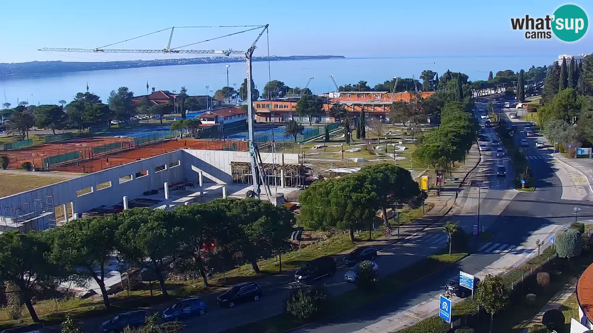 Portorož Live Webcam – view of the marina and tennis courts