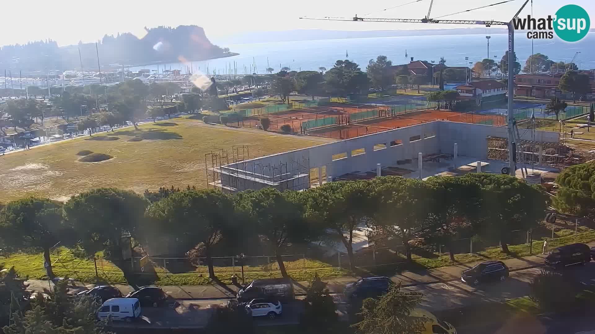 Portorož Live Webcam – view of the marina and tennis courts