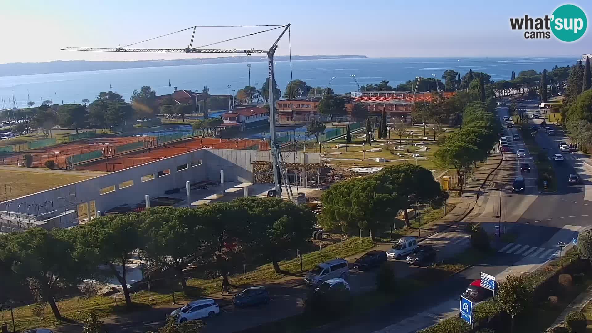 Portorož Live Webcam – view of the marina and tennis courts