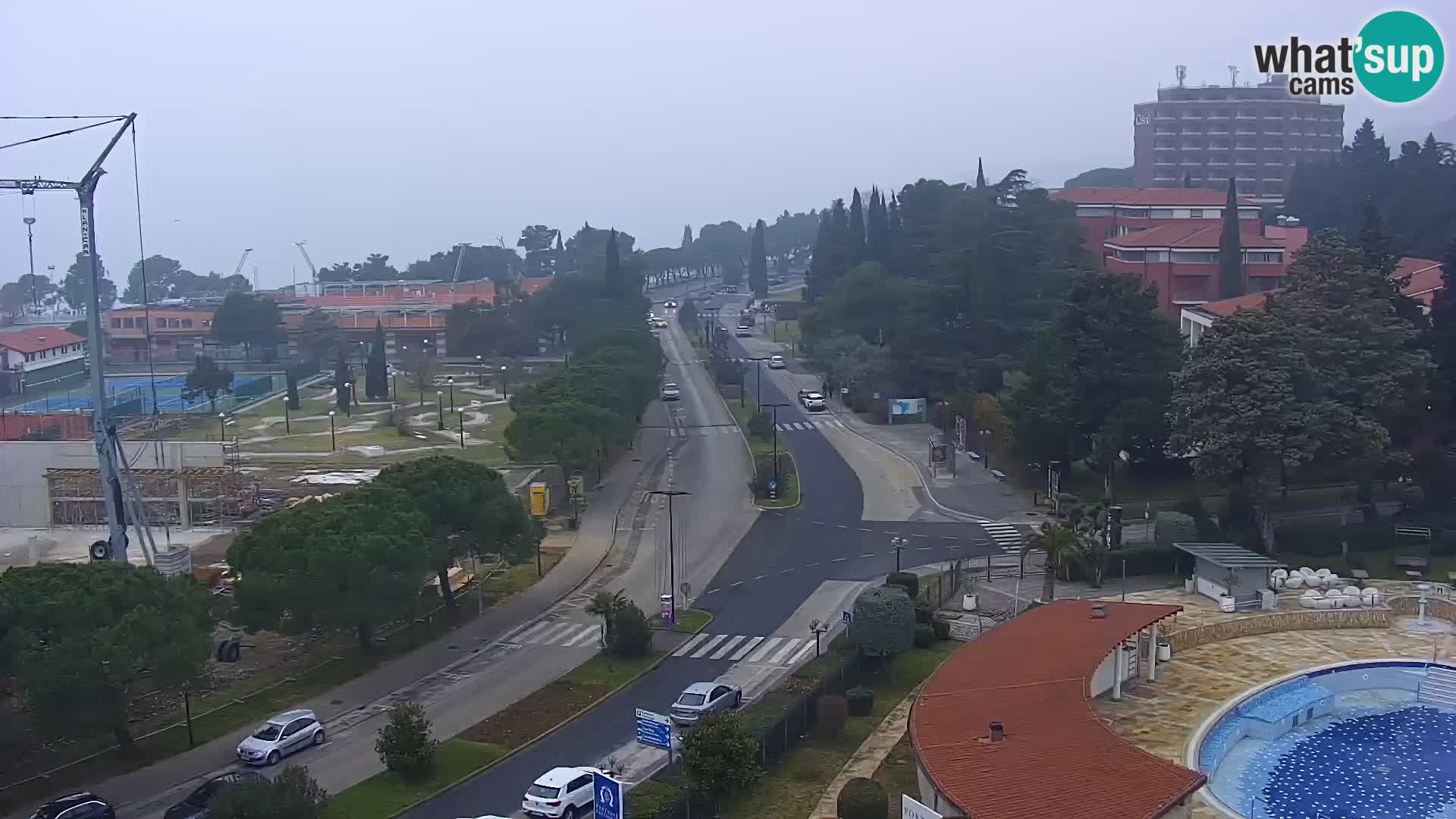 Portorož Webcam – Blick auf den Yachthafen und die Tennisplätze