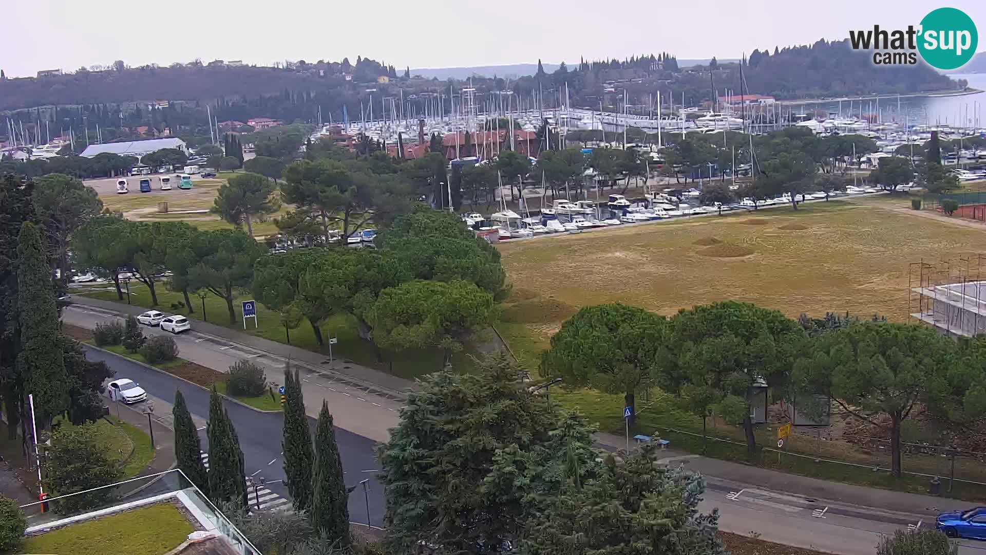 Portorož Live Webcam – view of the marina and tennis courts