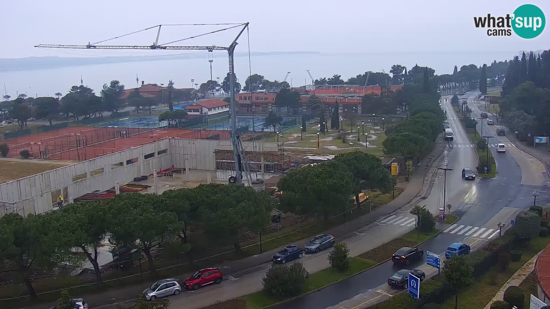 Portorož Live Webcam – view of the marina and tennis courts