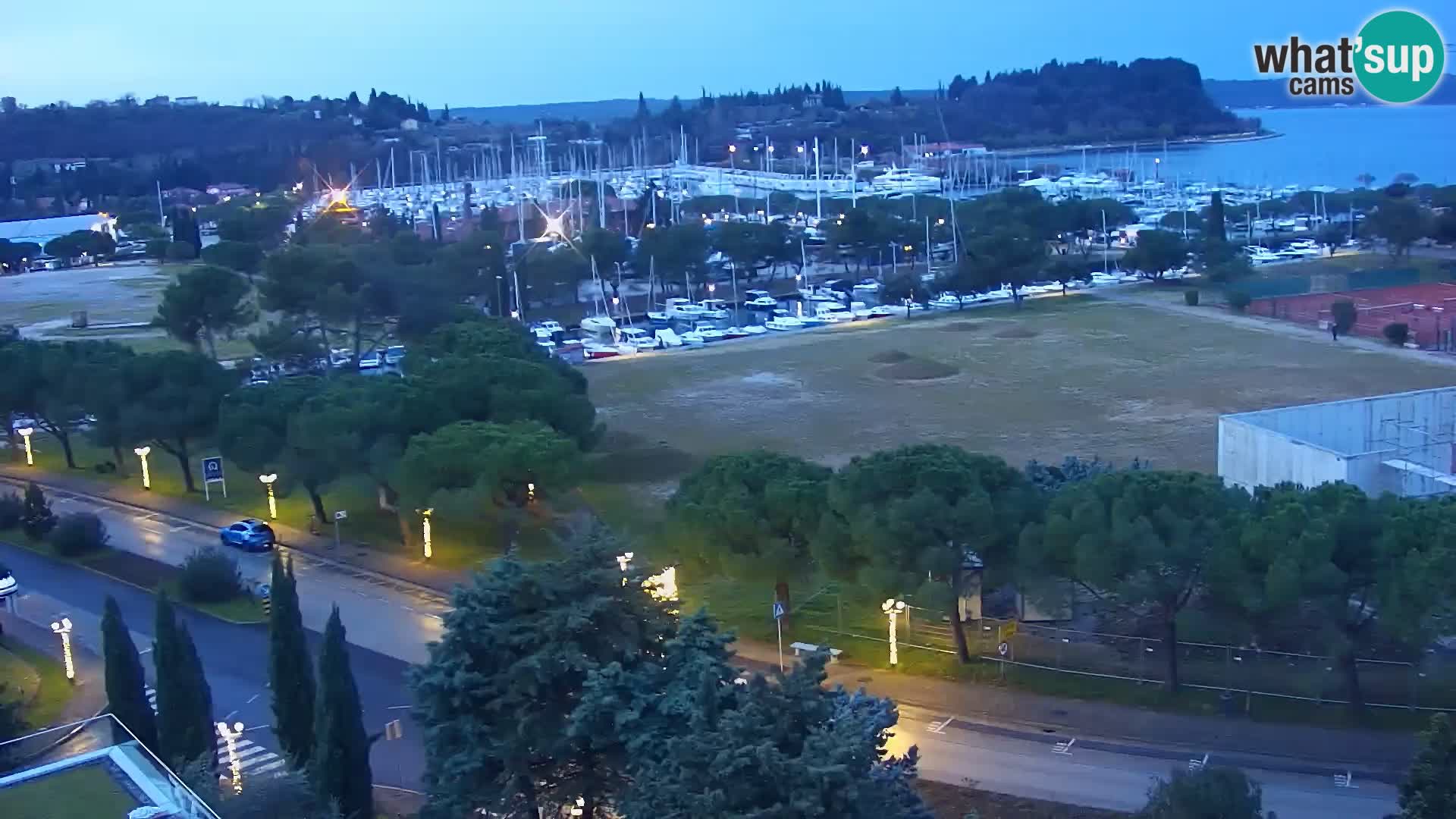 Portorož Live Webcam – view of the marina and tennis courts