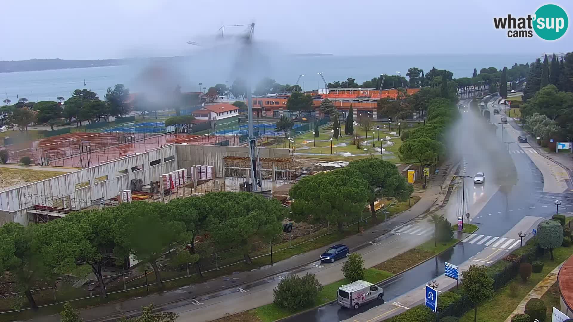 Portorož Live Webcam – vue sur la marina et les courts de tennis