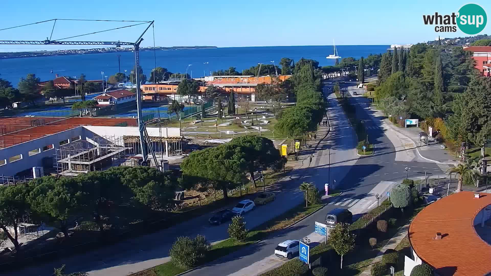 Portorož Live Webcam – view of the marina and tennis courts