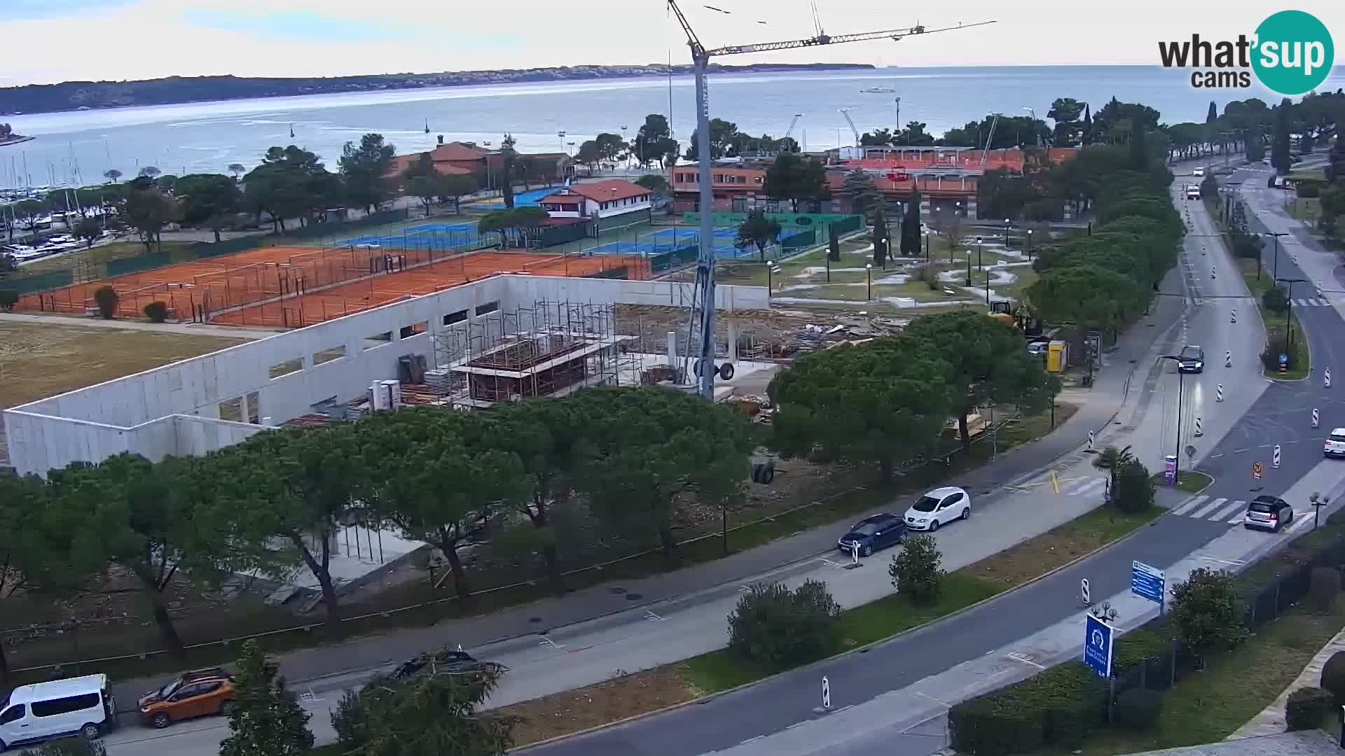 Portorož Live Webcam – view of the marina and tennis courts