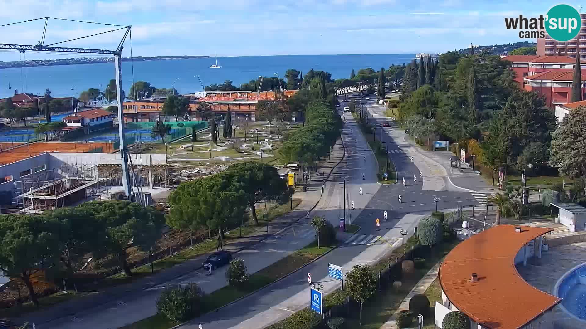 Portorož Live Webcam – view of the marina and tennis courts