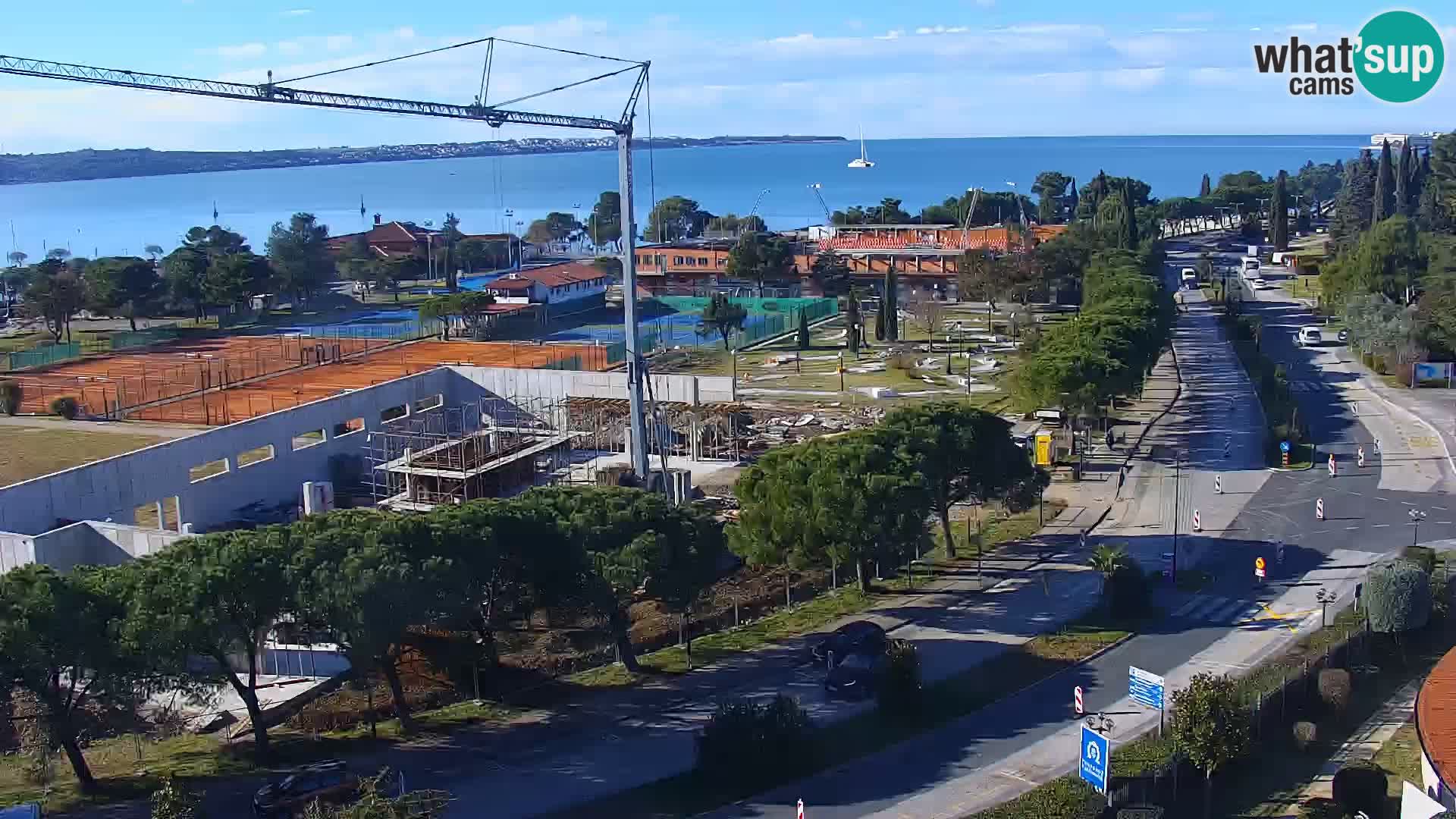 Portorož Live Webcam – view of the marina and tennis courts