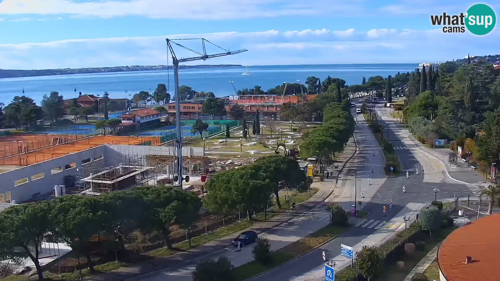 Portorož Live Webcam – view of the marina and tennis courts