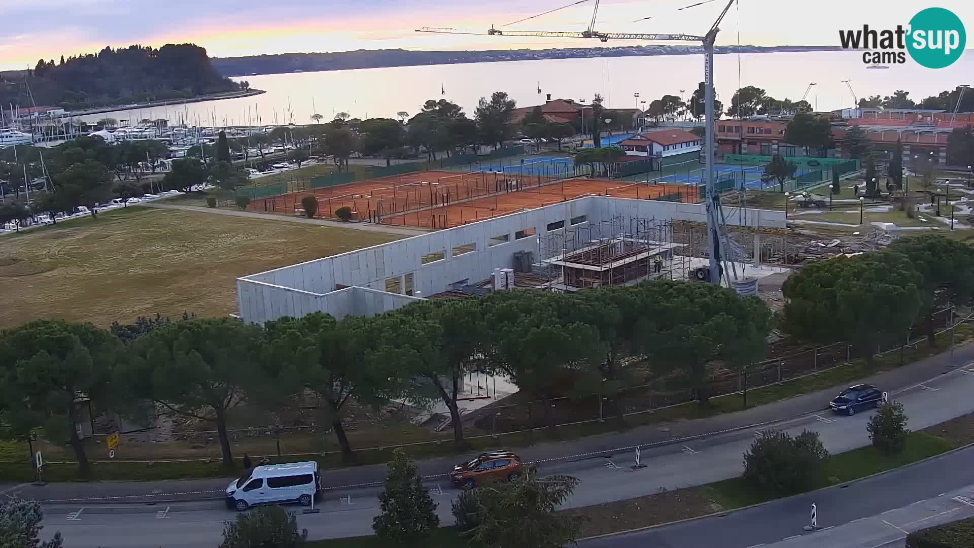 Portorož Live Webcam – view of the marina and tennis courts