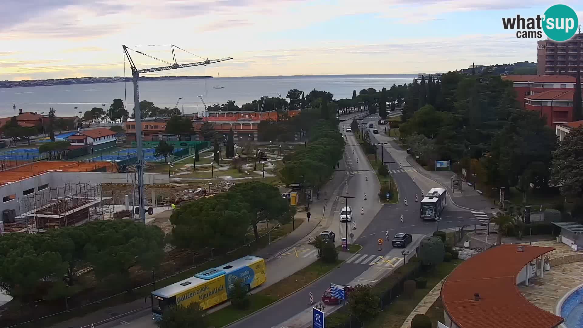 Portorož Live Webcam – view of the marina and tennis courts