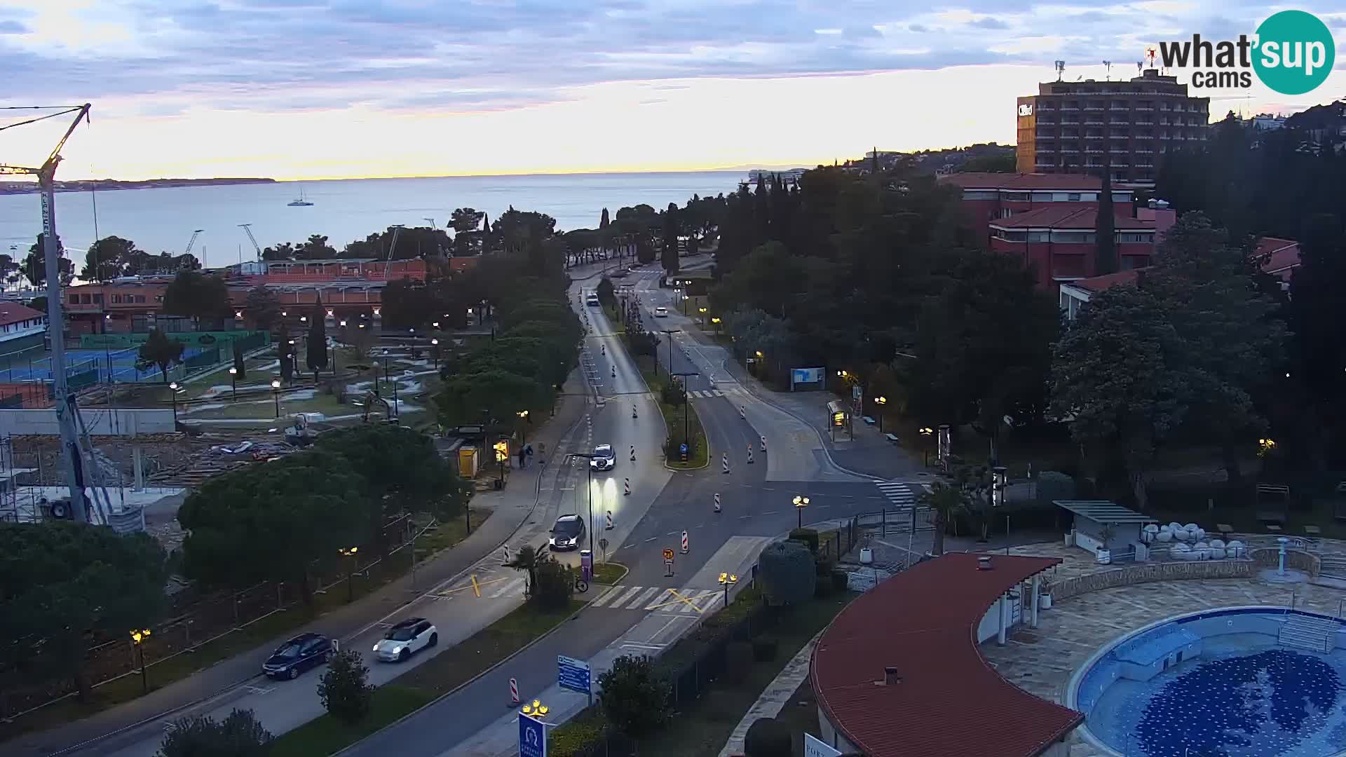 Portorož Live Webcam – view of the marina and tennis courts