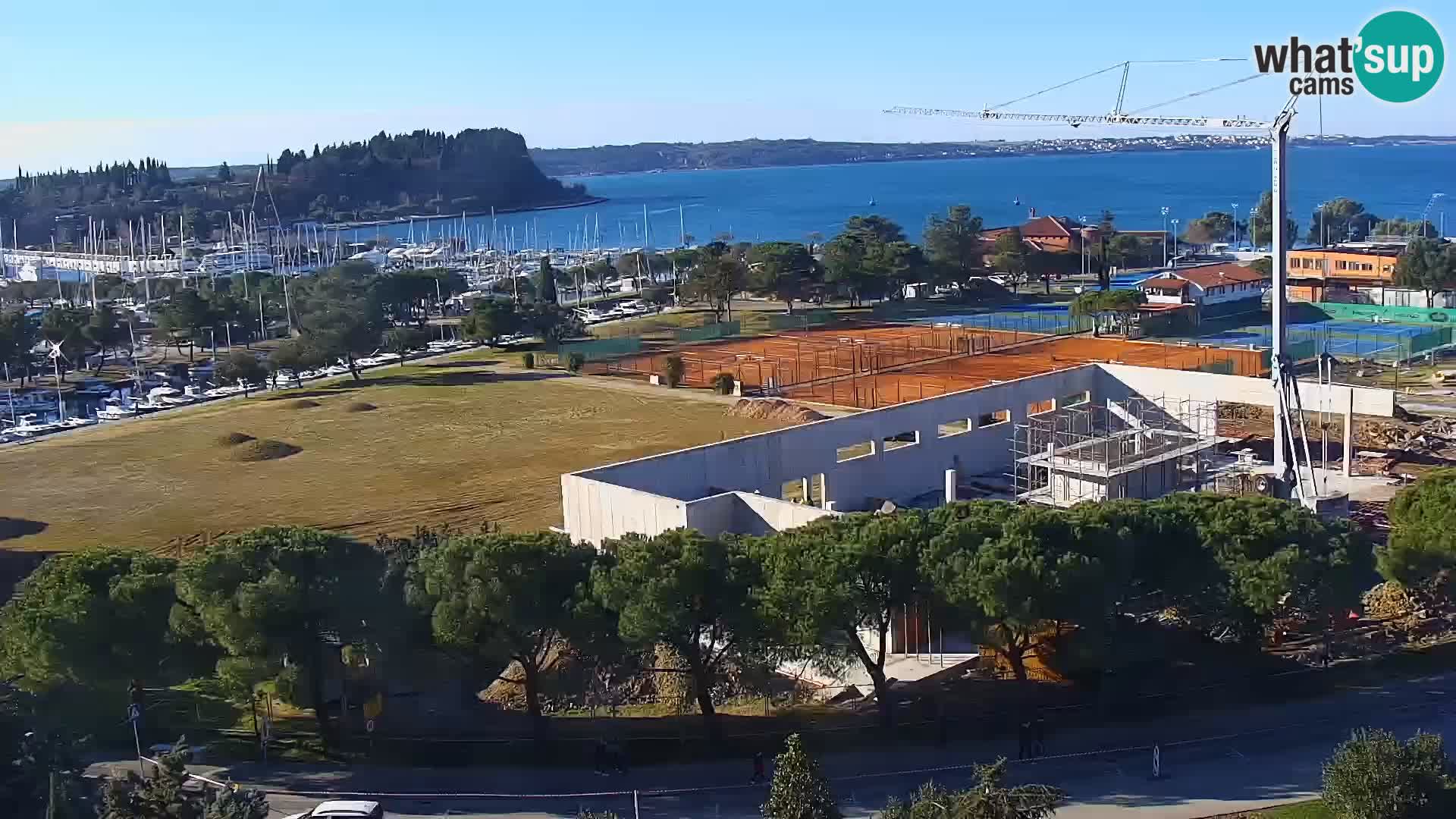 Portorož Webcam – Blick auf den Yachthafen und die Tennisplätze