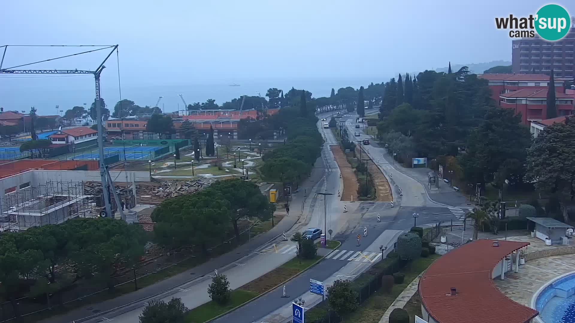 Portorož Live Webcam – view of the marina and tennis courts