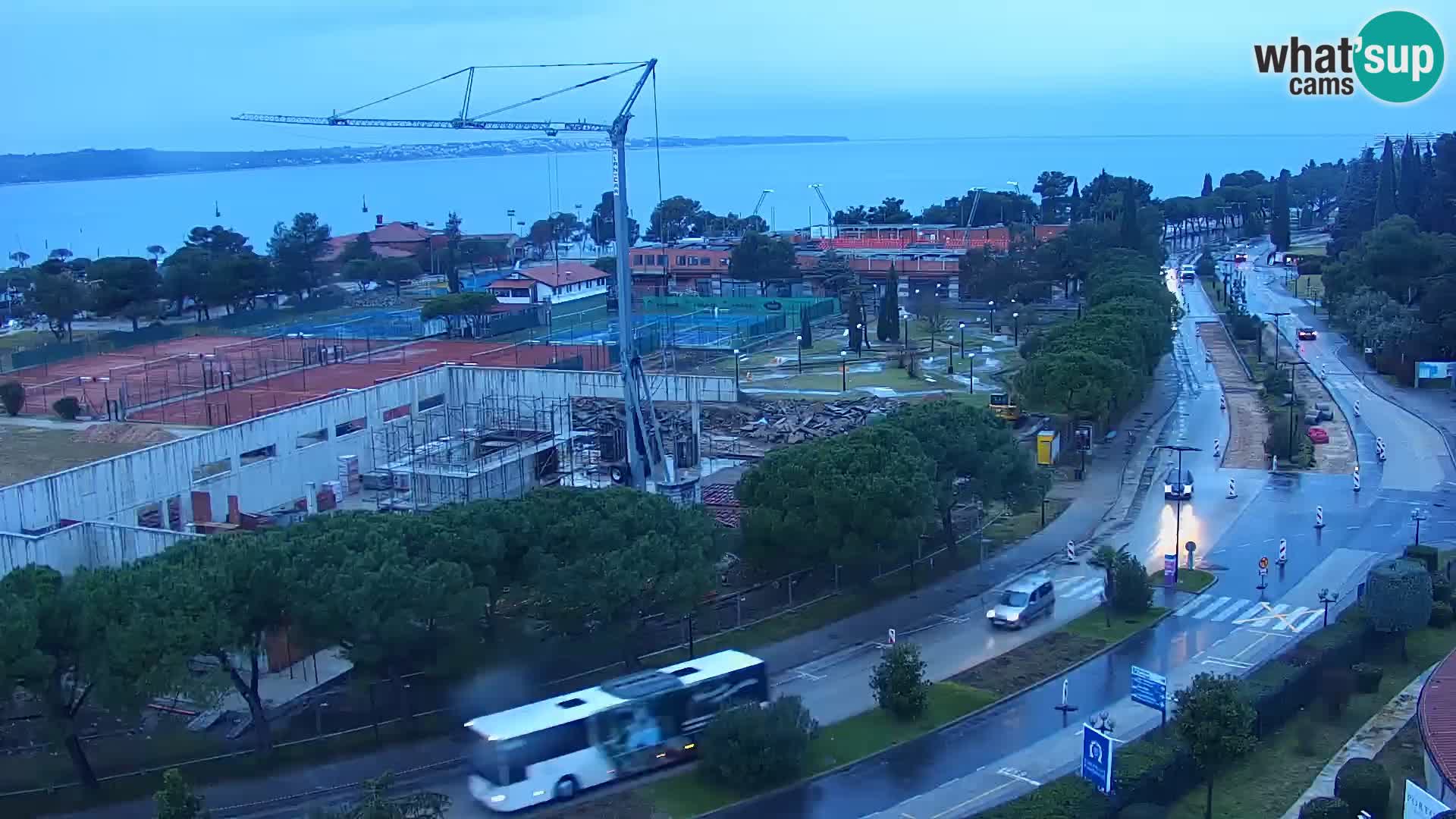 Portorož Live Webcam – view of the marina and tennis courts