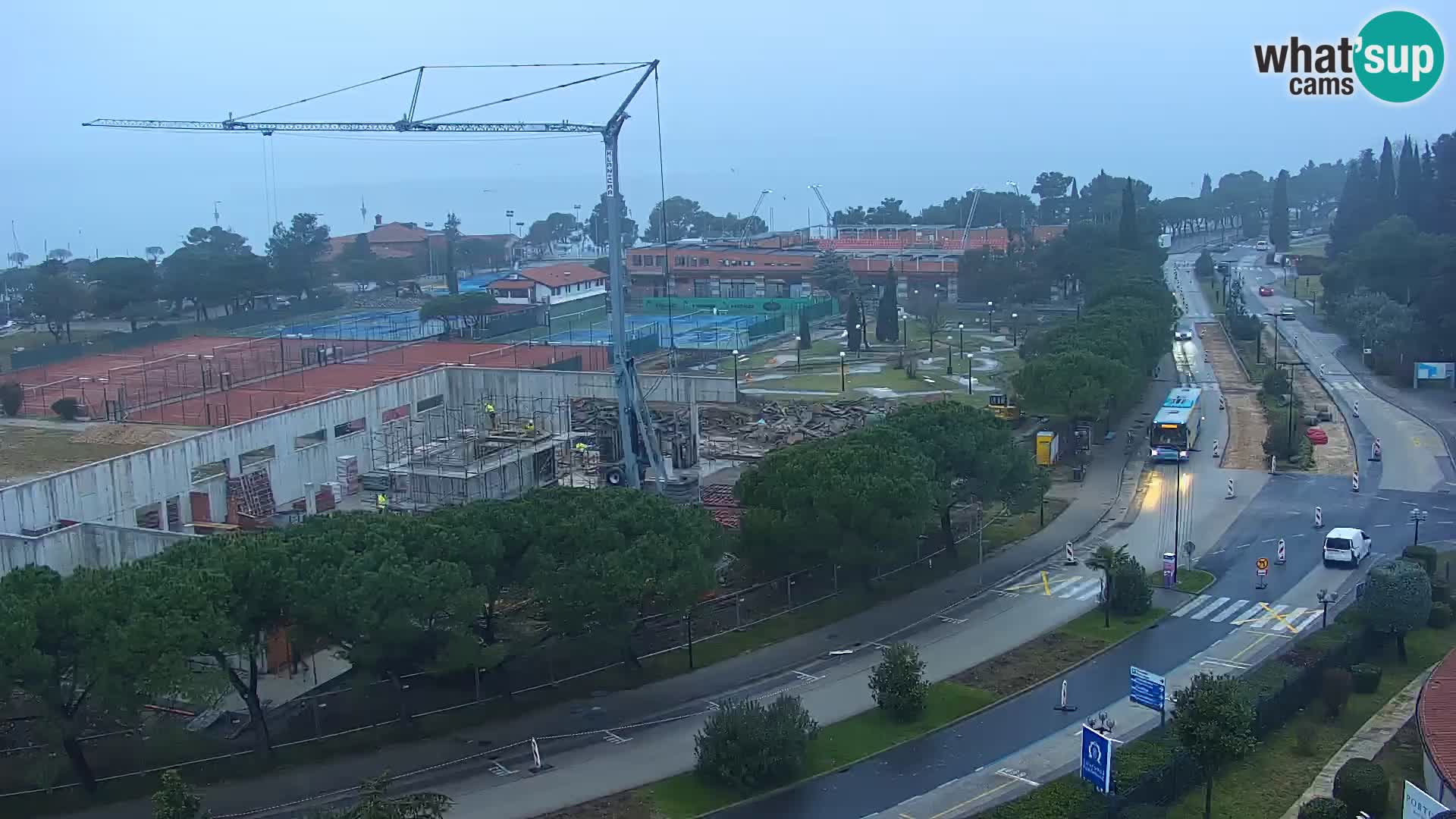 Portorož Live Webcam – view of the marina and tennis courts