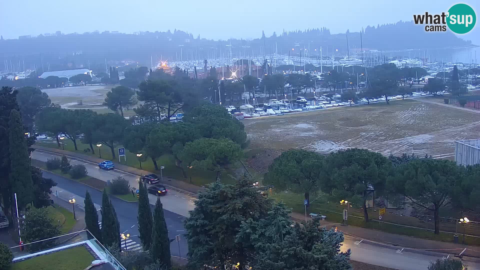 Portorož Webcam – Blick auf den Yachthafen und die Tennisplätze