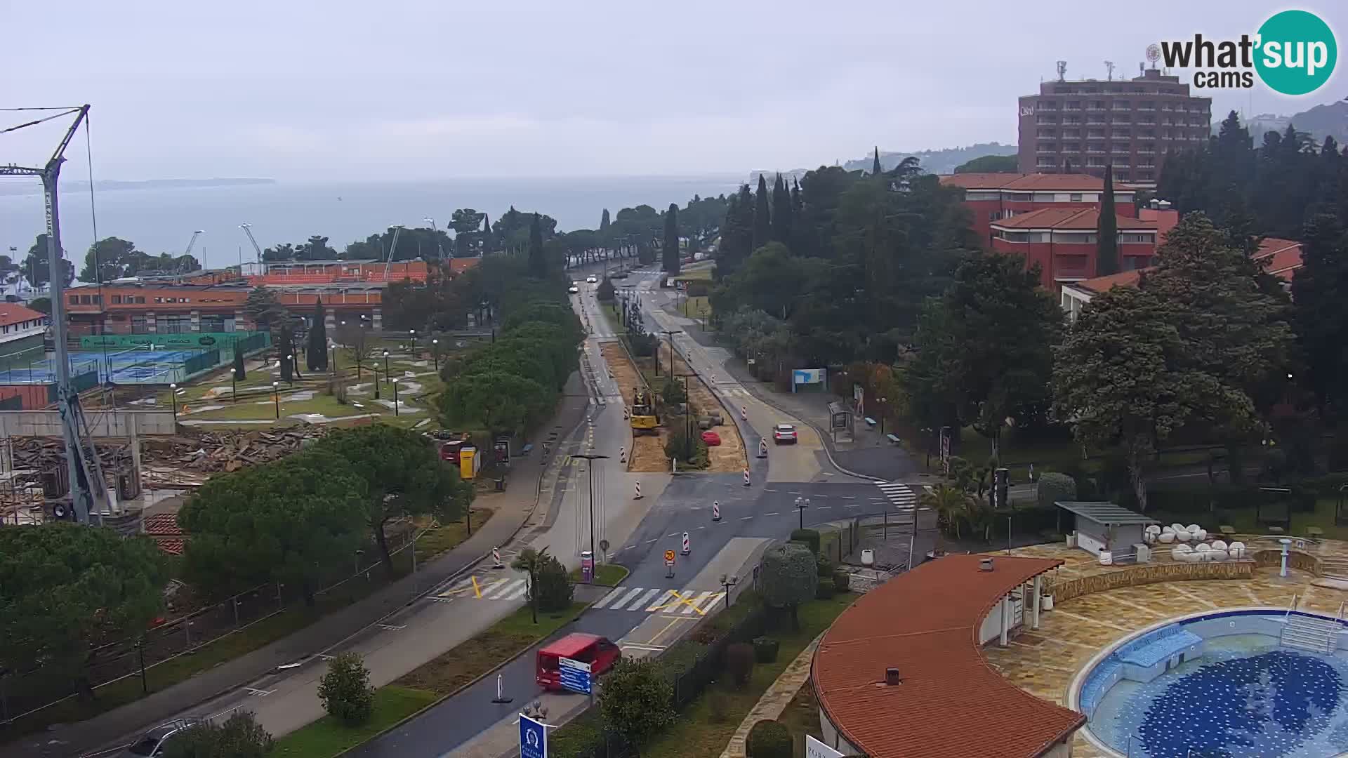 Portorož spletna kamera – pogled na marino in teniška igrišča