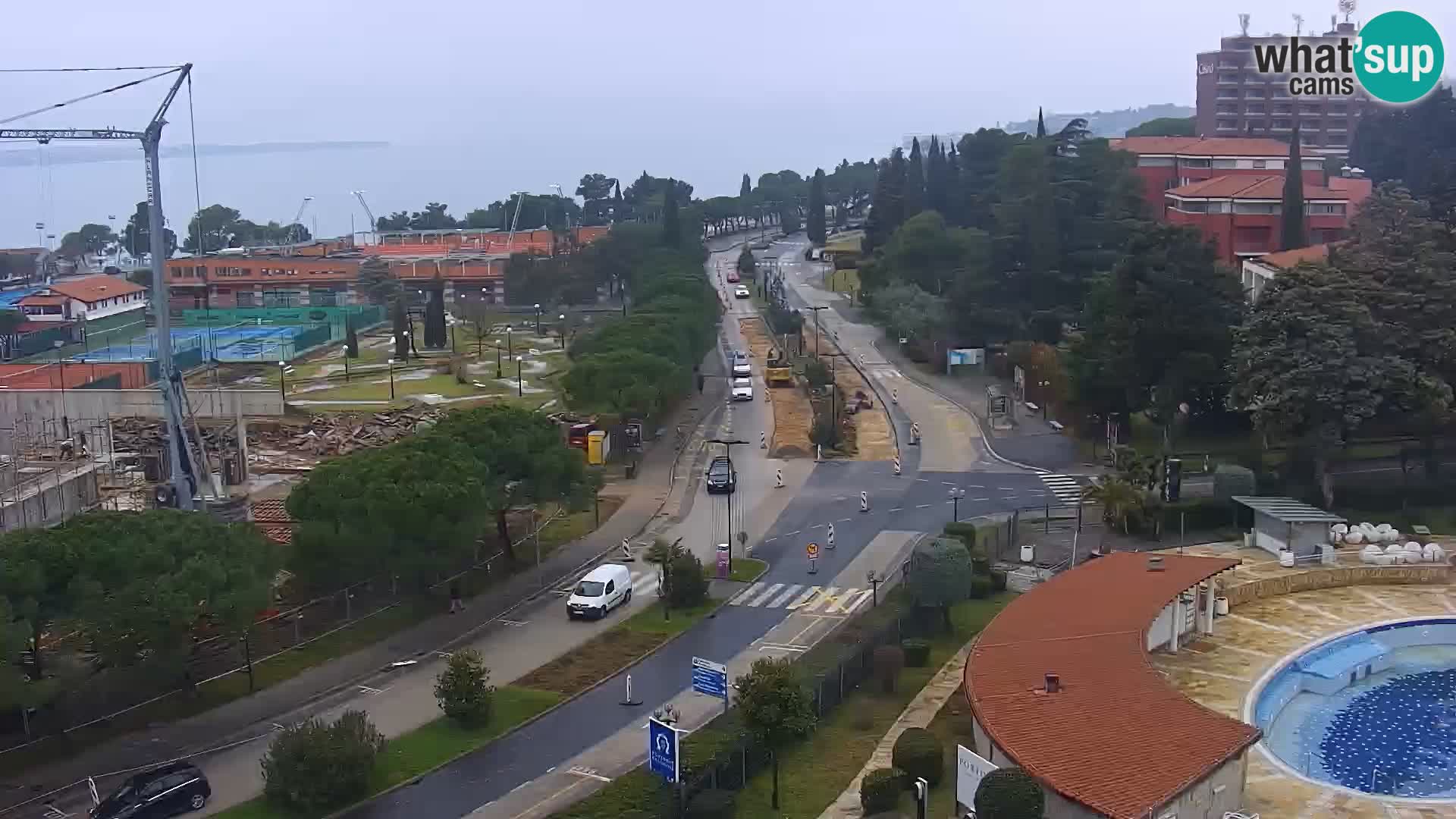 Portorož Webcam – Blick auf den Yachthafen und die Tennisplätze