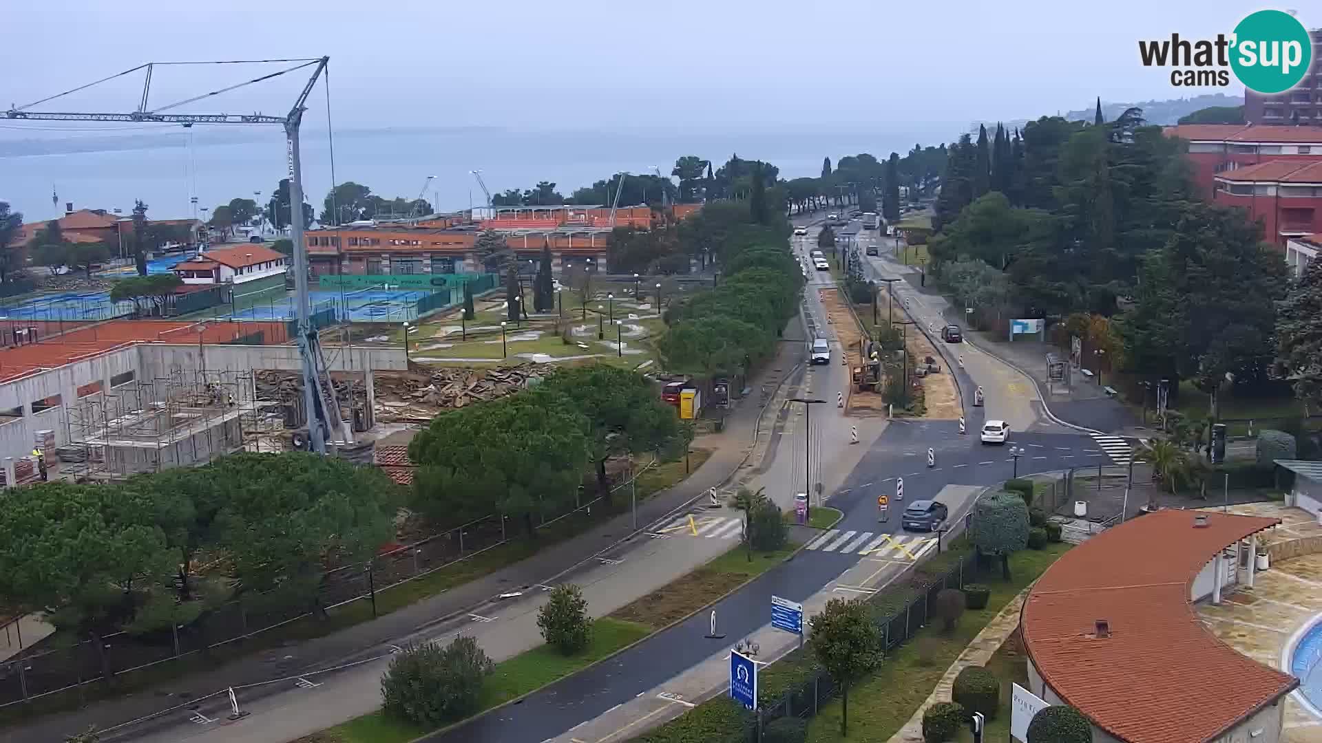 Portorož Live Webcam – view of the marina and tennis courts