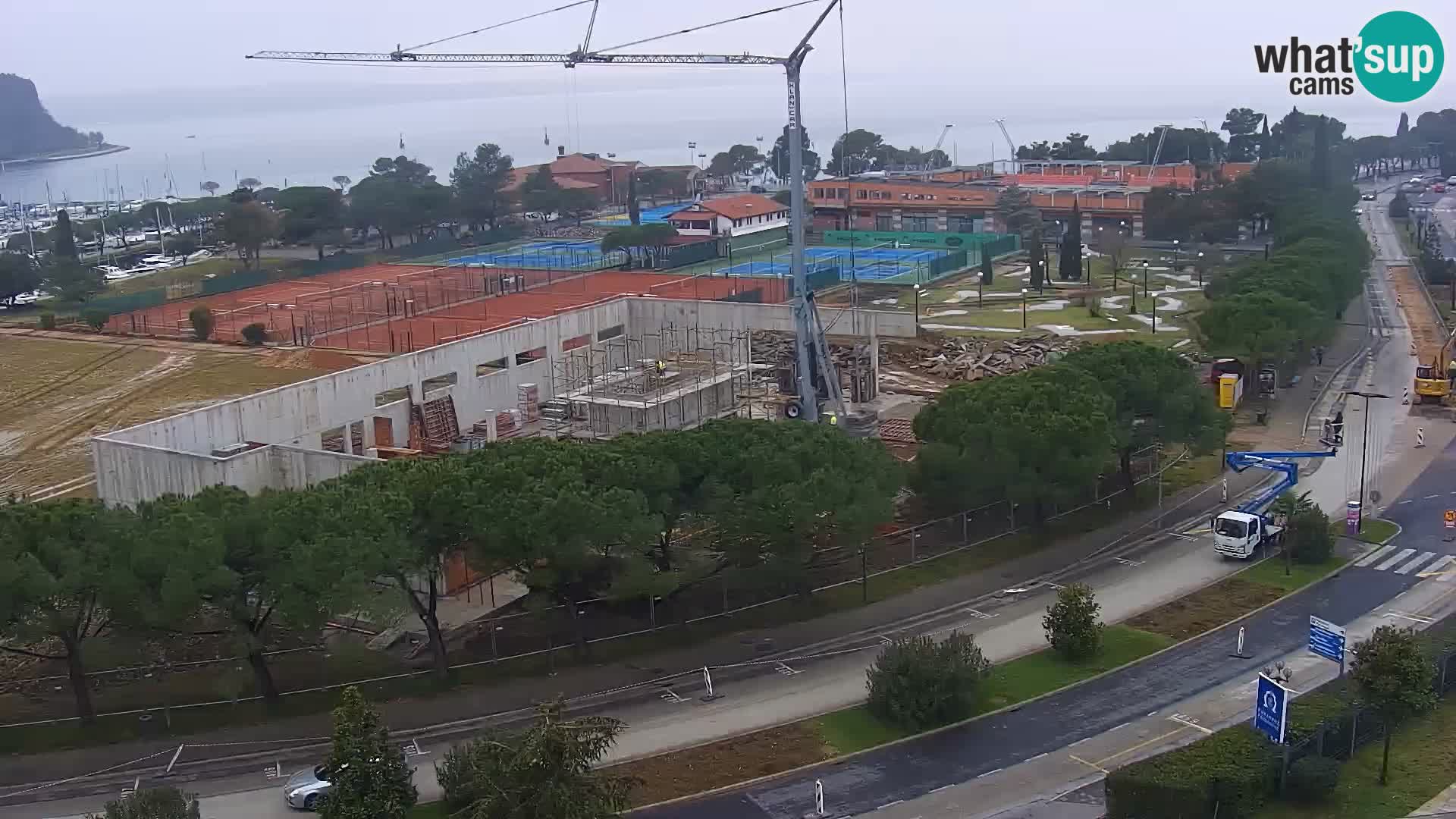 Portorož Live Webcam – view of the marina and tennis courts