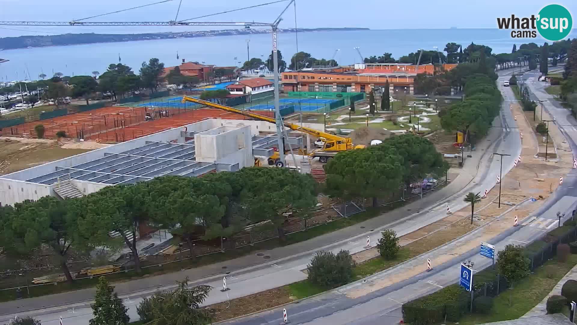 Portorož Live Webcam – view of the marina and tennis courts