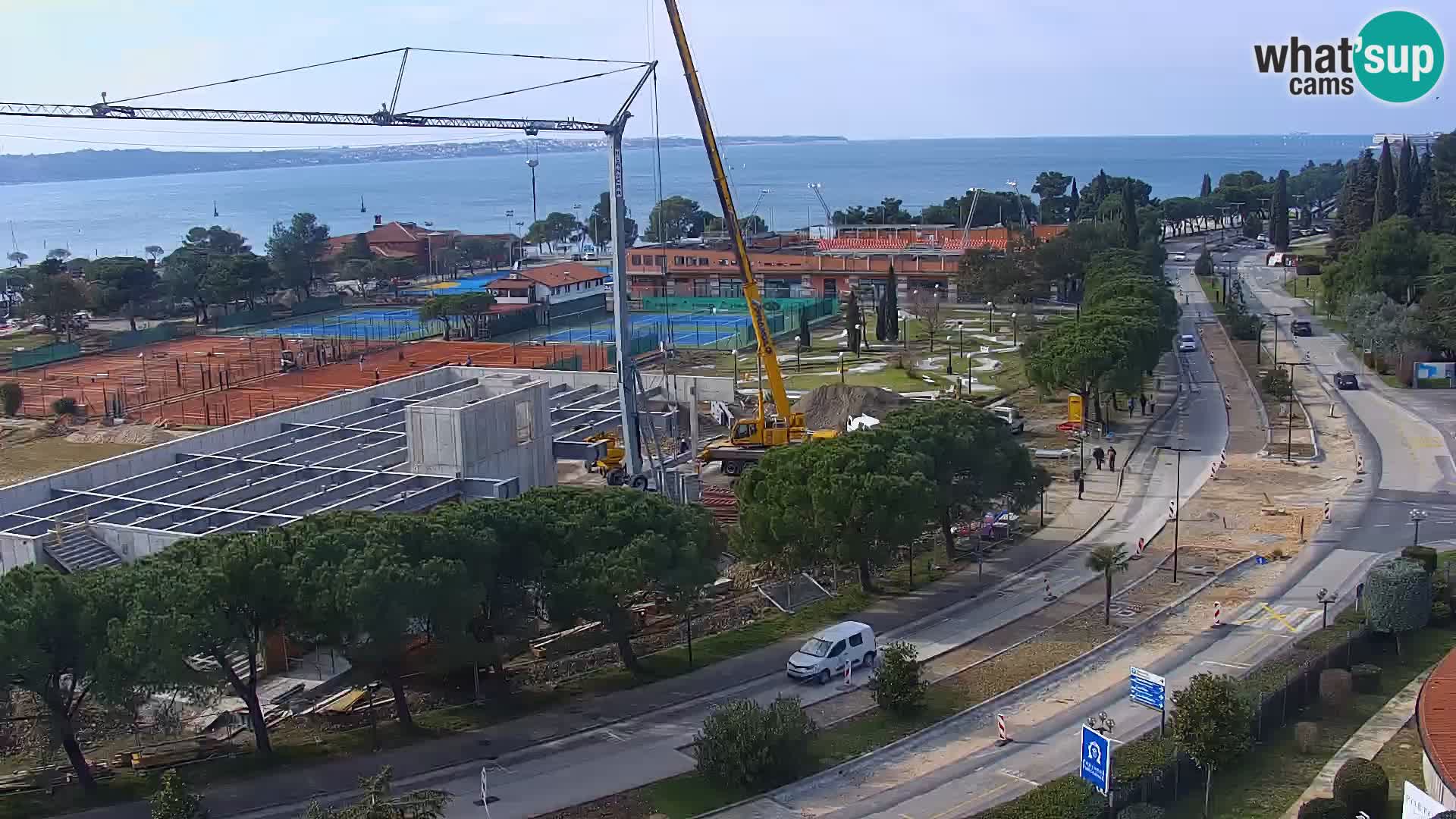 Portorož Webcam – Blick auf den Yachthafen und die Tennisplätze