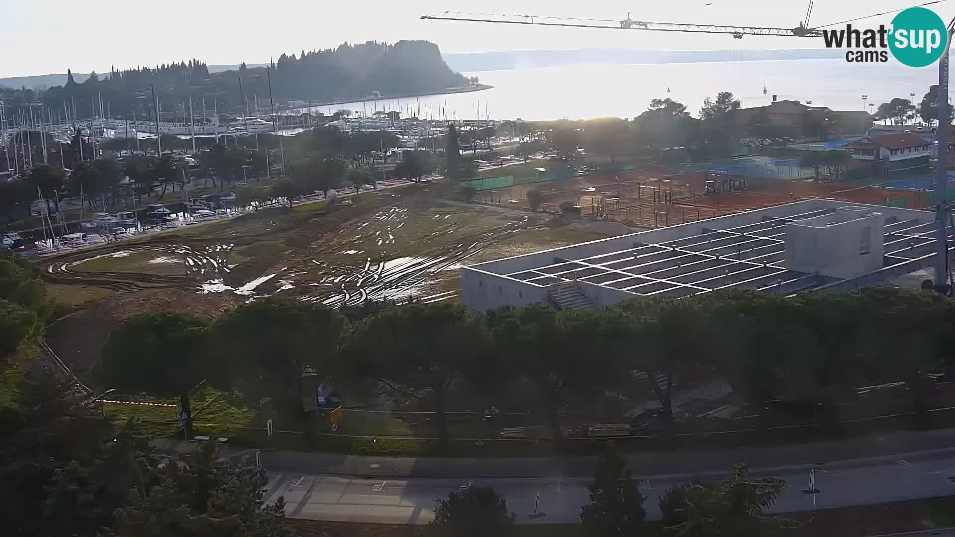 Portorož Webcam – Blick auf den Yachthafen und die Tennisplätze