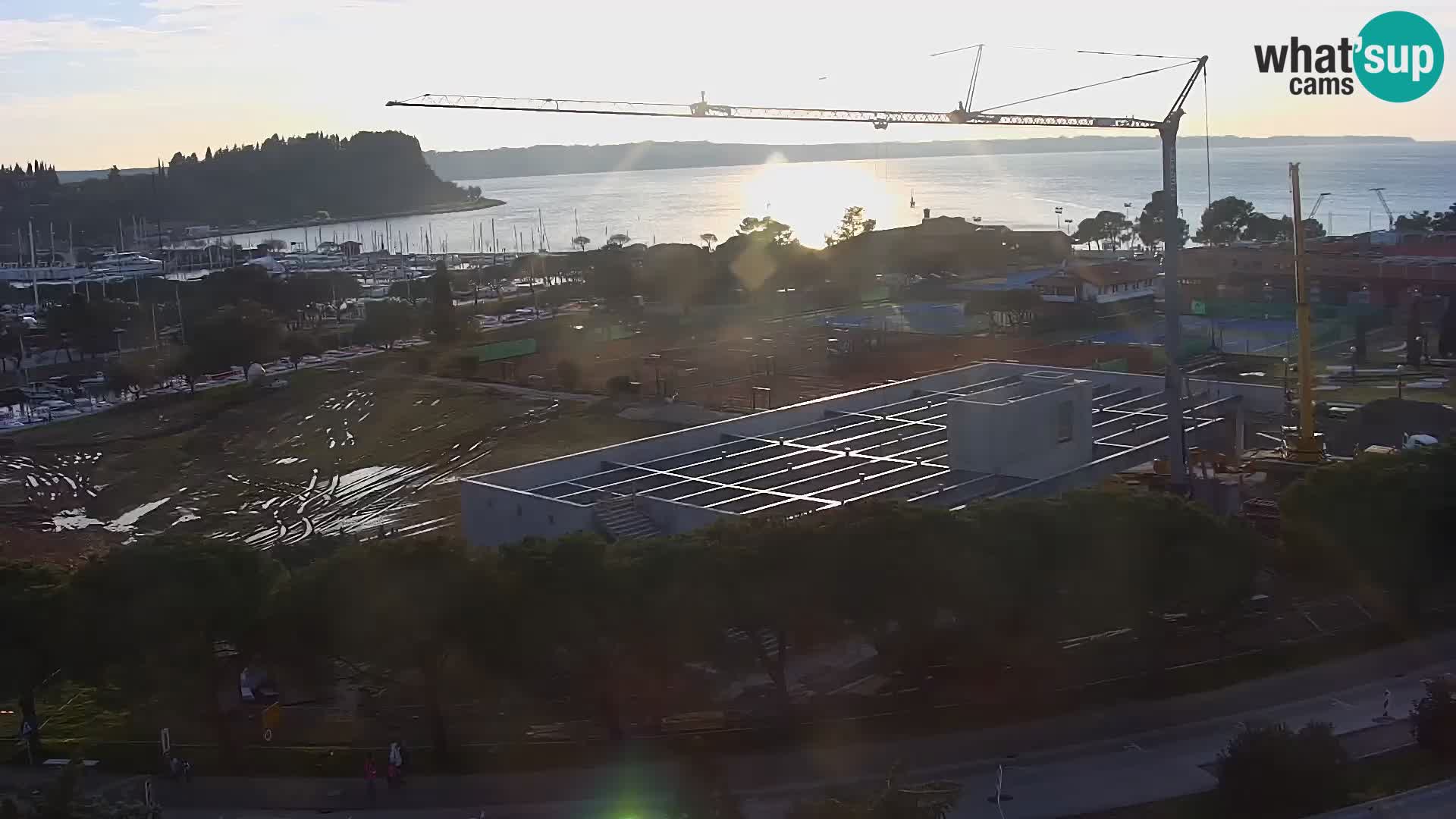 Portorož Webcam – Blick auf den Yachthafen und die Tennisplätze