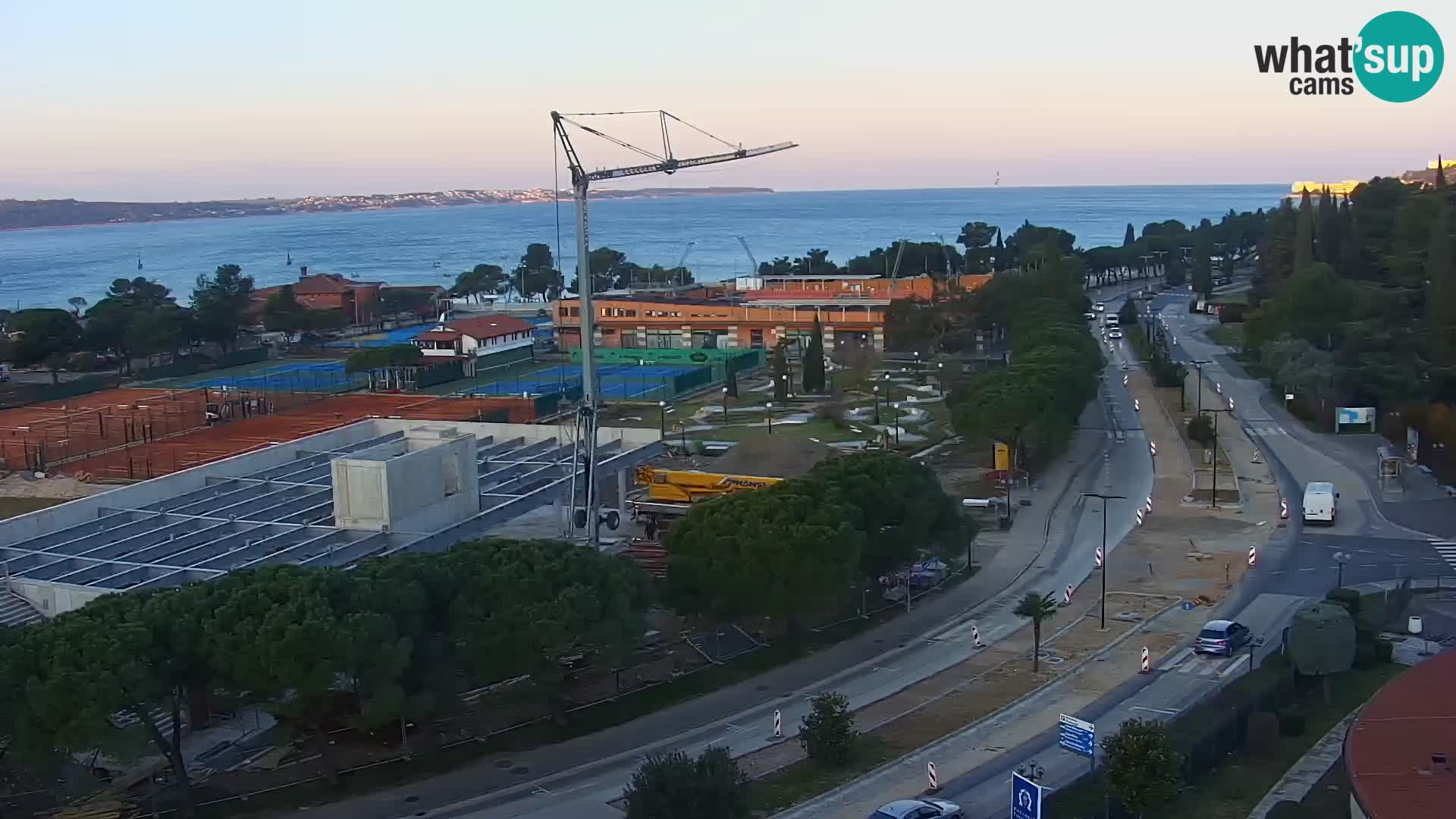 Portorož Live Webcam – view of the marina and tennis courts