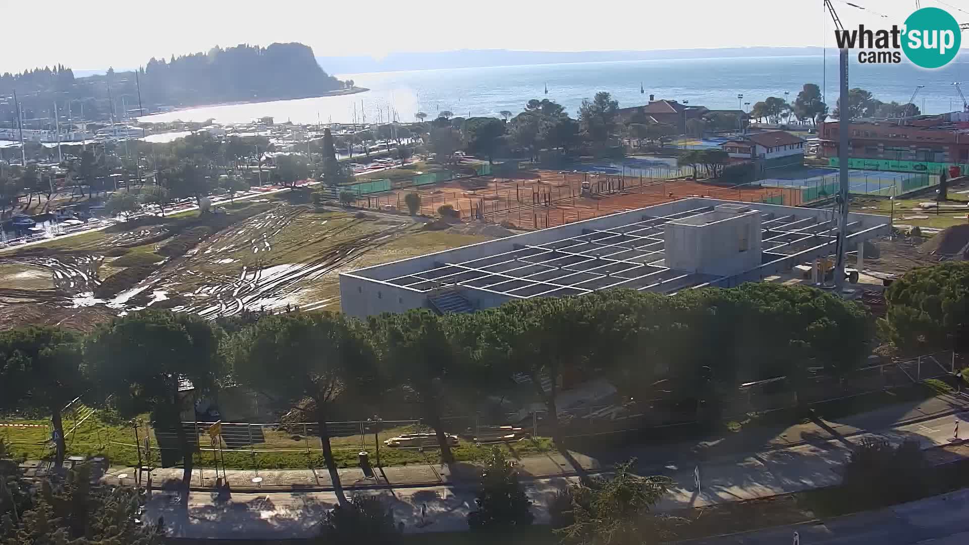 Portorož Live Webcam – view of the marina and tennis courts