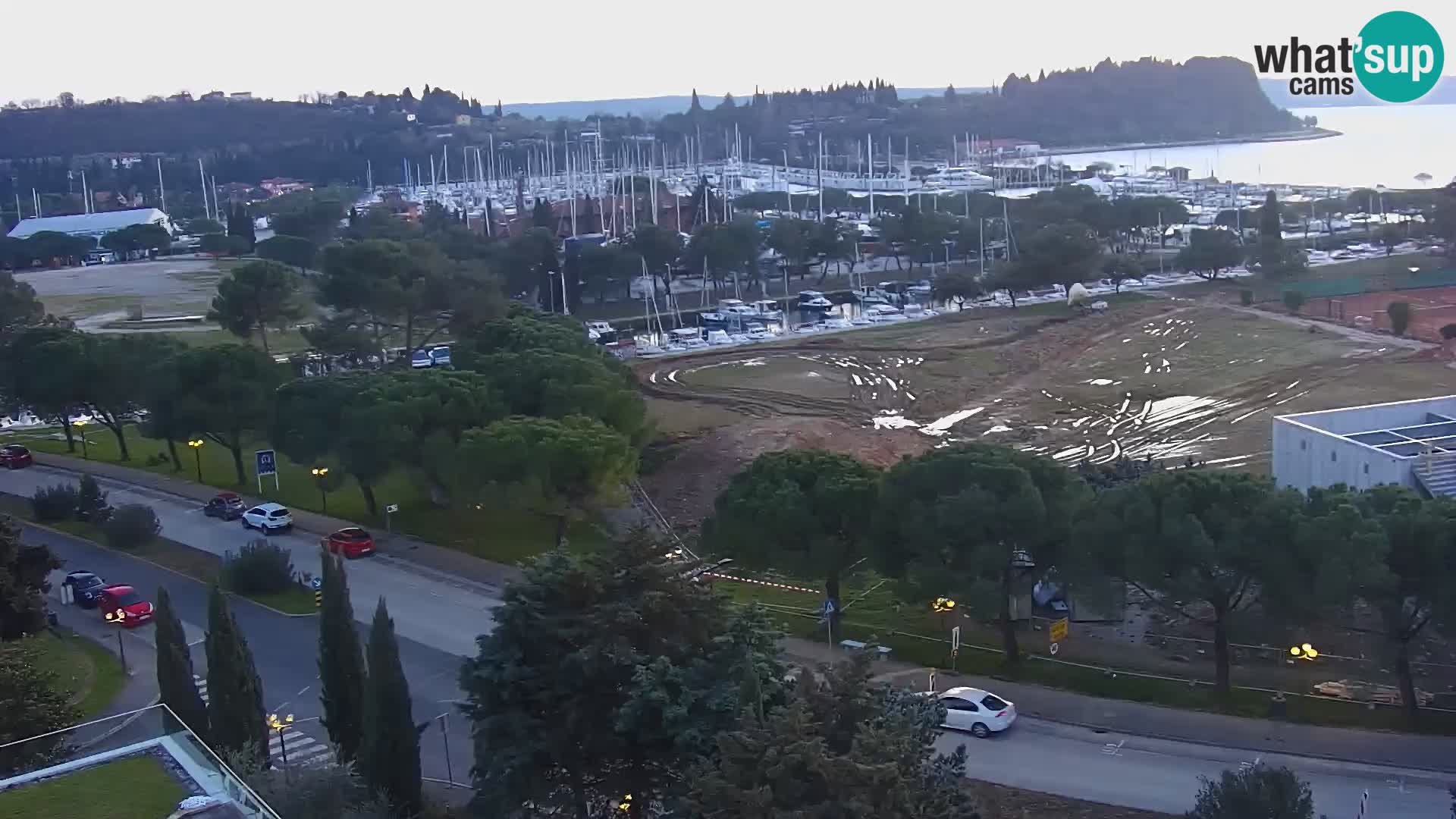 Portorož Webcam – Blick auf den Yachthafen und die Tennisplätze