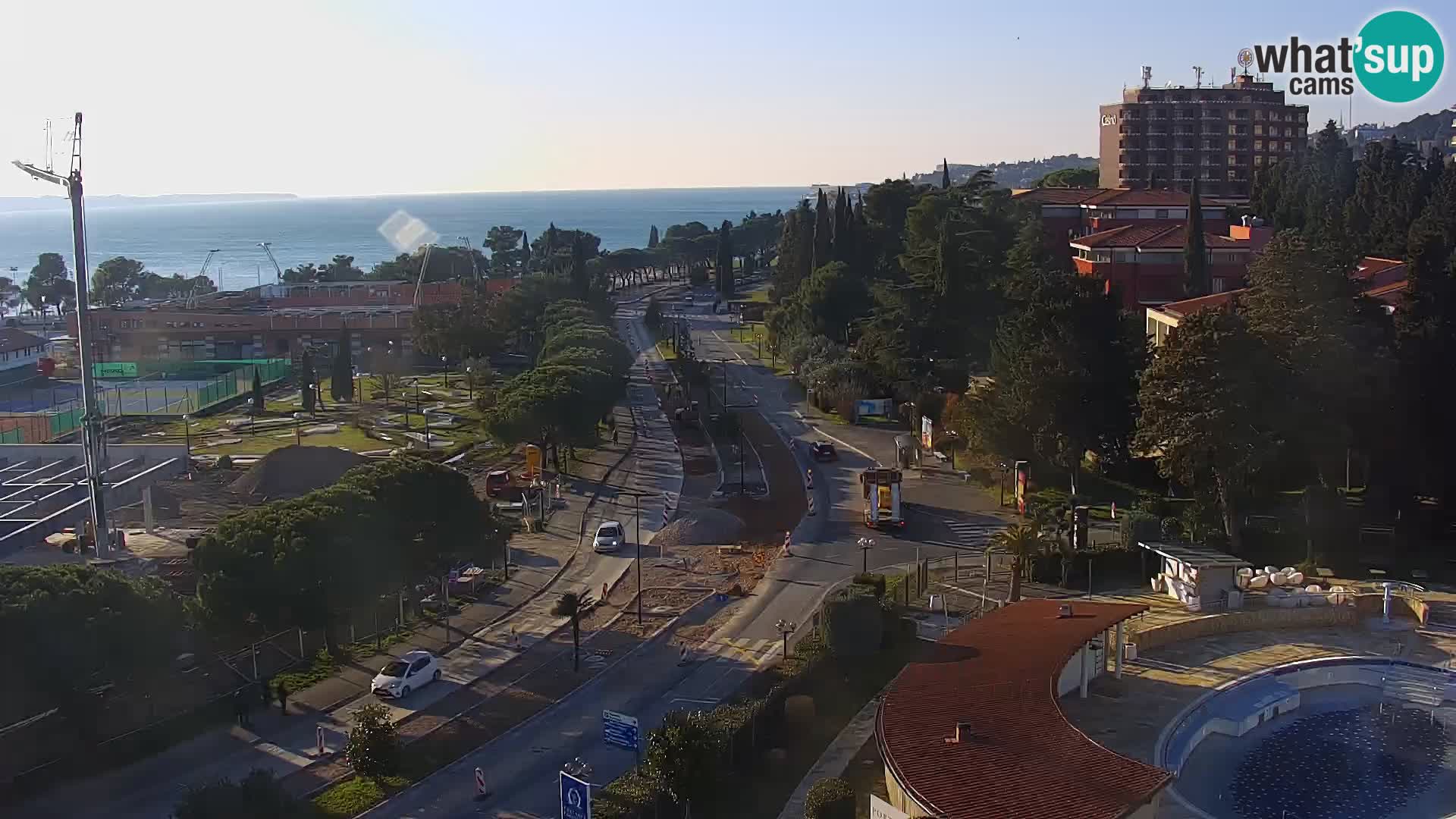 Portorož Live Webcam – view of the marina and tennis courts