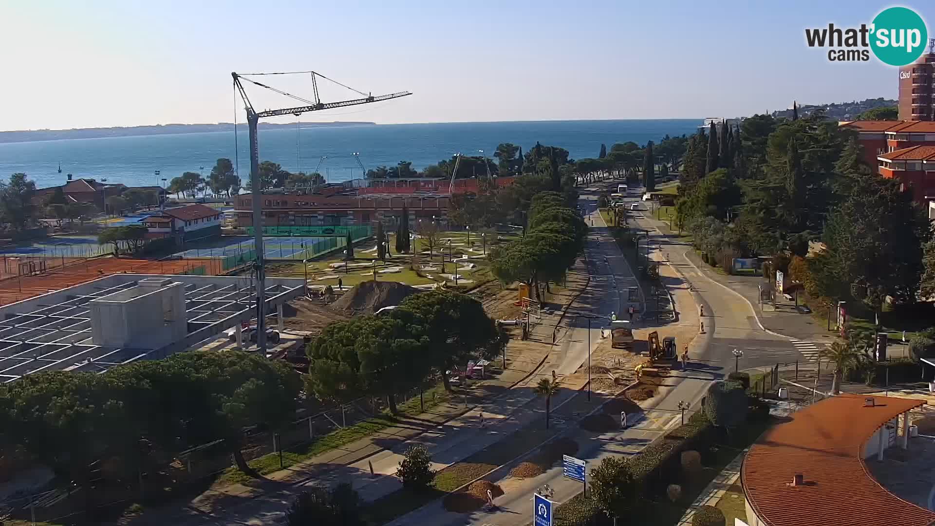 Portorož Live Webcam – view of the marina and tennis courts